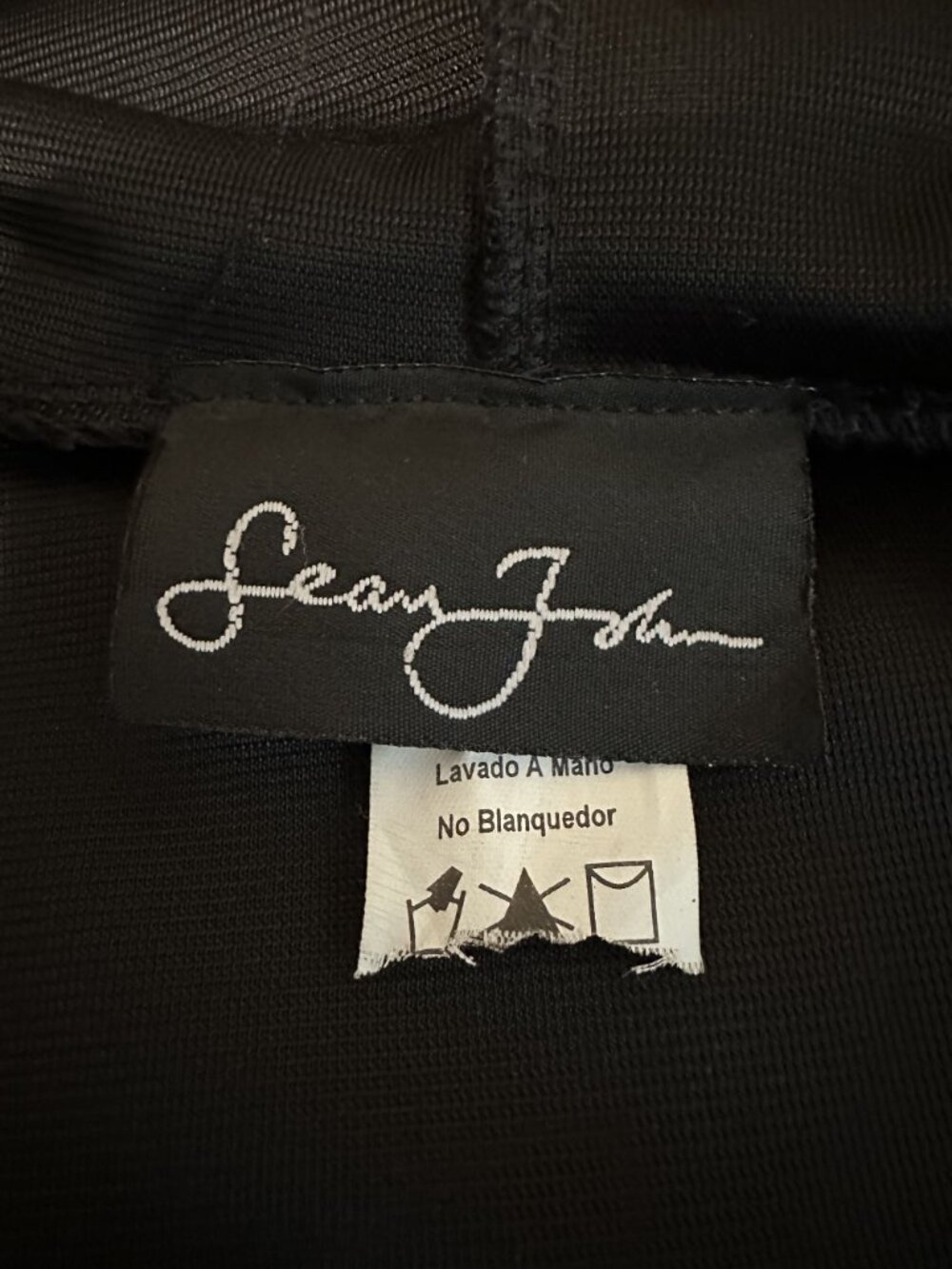 Mens Black Full-Zip Hooded Jacket Polyester Embroidered Logo (Sean Jean) - Picture 2 of 5